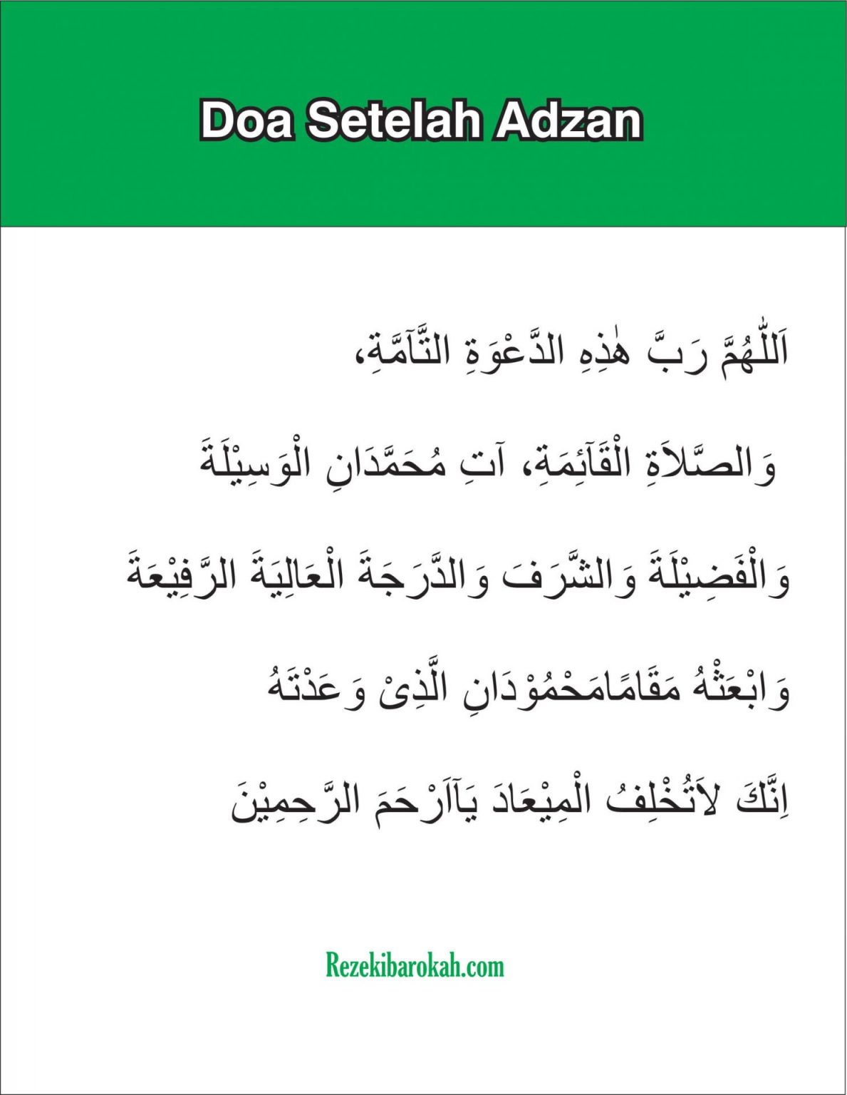 Doa Setelah Adzan Dan Iqomah Arab, Latin Dan Artinya