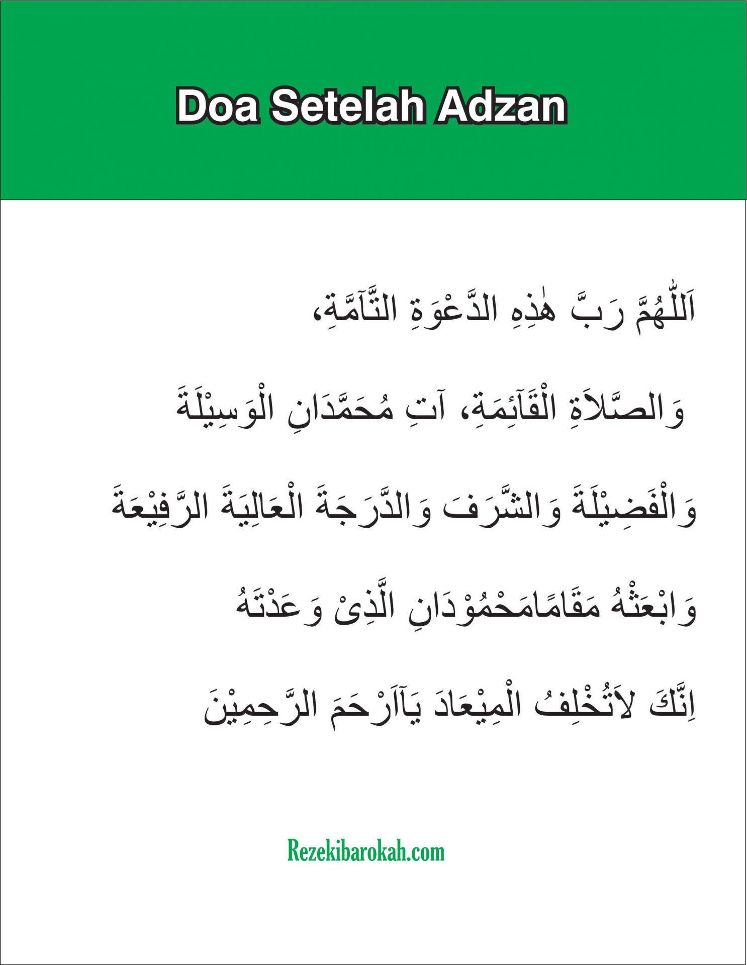 Doa Setelah Adzan Dan Iqomah Arab, Latin Dan Artinya