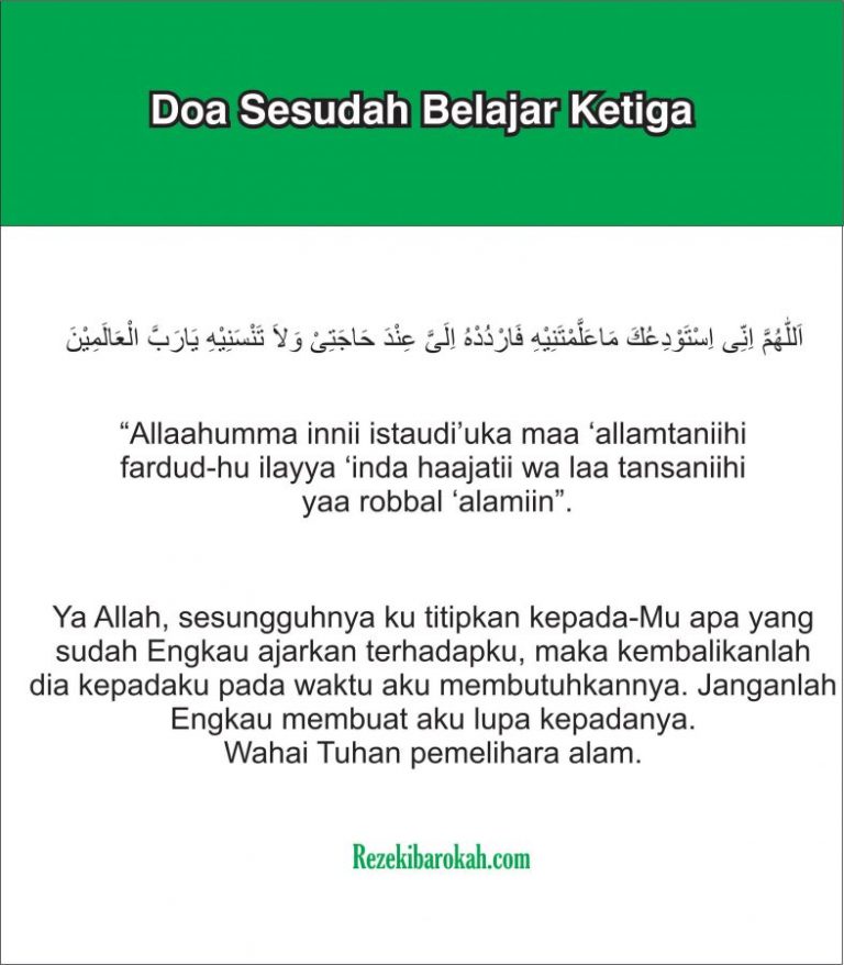 Doa Sebelum Dan Sesudah Belajar : Arab, Latin Dan Arti