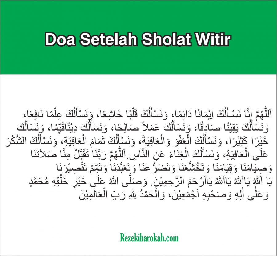 √ Doa Sholat Witir : Tata Cara, Keutamaan dan Waktu Sholat Witir